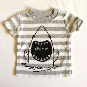 carter's striped shark t-shirt 3 months baby